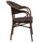 Emma and Oliver 3 Pack Rattan Restaurant Patio Chair with Bamboo-Aluminum Frame